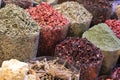 Arabic spices at spice soukh - Deira, Dubai, UAE. Royalty Free Stock Photo