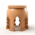 Arabic Style 3d Model Stools: Naturalistic Proportions, Light Orange, Wood Sculptor Royalty Free Stock Photo