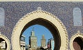 Arabic style gate in Fes medina, Bab Bou Jeloud Royalty Free Stock Photo