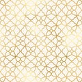 Arabic style seamless pattern. Vector gold oriental ornament on beige background. Islamic traditional texture for Royalty Free Stock Photo