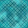 Arabic style seamless pattern. Vector green oriental ornament on gradient background. Islamic traditional texture for Royalty Free Stock Photo