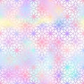 Arabic style seamless pattern. Vector shiny holographic oriental ornament on abstract gradient background. Islamic Royalty Free Stock Photo