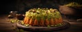 Arabic Sweets, Knafeh on a Dark Rustic Background