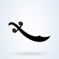 Arabic sword sign icon or logo. sword concept. Classic, ancient and arabic sword vector illustration
