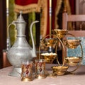 Arabic teapot glass and nuts pot