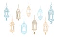 Arabic traditional Ramadan Kareem eastern lanterns. Islamic art. Muslim holiday lantern. Symbols of Ramadan Mubarak, arabic lamps