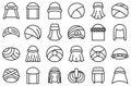 Arabic turban icons set outline vector. Arab hat accessories