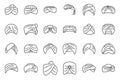 Arabic turban icons set outline vector. Arab hat