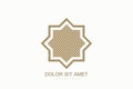 Arabic vector logo design template style. Arab Emirates Dubai flat icon logo. Emblem for luxury products, boutiques