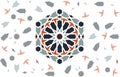 Arabic vector pattern. Arabian pattern with color arabesque tile disintegration and bright central element