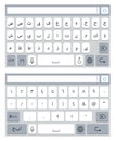 Arabic virtual smartphone keyboard. Mobile phone keyboard mockup, alphabet buttons and numbers