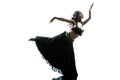 Arabic woman belly dancer dancing Royalty Free Stock Photo