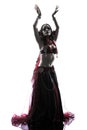 Arabic woman belly dancer dancing Royalty Free Stock Photo