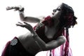 Arabic woman belly dancer dancing Royalty Free Stock Photo