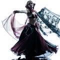Arabic woman belly dancer dancing Royalty Free Stock Photo