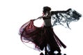 Arabic woman belly dancer dancing silhouette