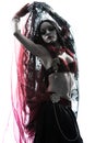 Arabic woman belly dancer dancing silhouette Royalty Free Stock Photo