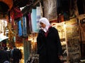 Arabic woman shopping at the bazaar