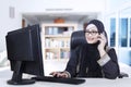Arabic woman working at home Royalty Free Stock Photo