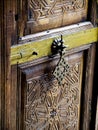 Arabic wooden door with knocker.