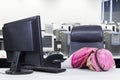 Arabic worker sleeping in the office Royalty Free Stock Photo