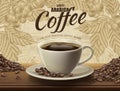 Arabica coffee ads Royalty Free Stock Photo