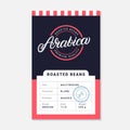 Arabica coffee beans packaging label design template