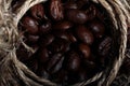 Arabica coffee beans texture brown Royalty Free Stock Photo