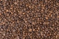 Roasted coffee beans as a background. Macro photo of coffee. Arabica Royalty Free Stock Photo