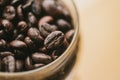 arabica rosted coffee bean decoration cafe background photography with space for text Royalty Free Stock Photo