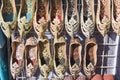 Arabien shoes, richly decorated colorful shoes