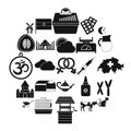 Arable farming icons set, simple style Royalty Free Stock Photo