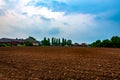 Arable field in the small city of Bad Oeynhausen Royalty Free Stock Photo