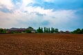 Arable field in the small city of Bad Oeynhausen Royalty Free Stock Photo