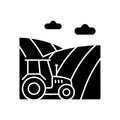 Arable land black glyph icon