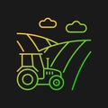 Arable land gradient vector icon for dark theme Royalty Free Stock Photo