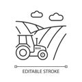 Arable land linear icon Royalty Free Stock Photo