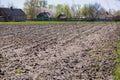 The opened field in the spring for crops Royalty Free Stock Photo