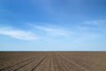 Arable land and the sky Royalty Free Stock Photo