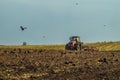 Arable land tractor in the Republic of Belarus.