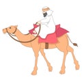 Arabs are riding camels to a place Royalty Free Stock Photo