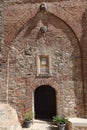 Side door of Our Lady of Greater Sorrow church in Aracena, Huelva. Spain Royalty Free Stock Photo