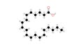 arachidonic acid molecule, structural chemical formula, ball-and-stick model, isolated image polyunsaturated omega-6 fatty acid