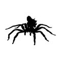 Arachne spider monster woman silhouette ancient mythology fantas Royalty Free Stock Photo