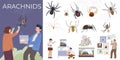 Arachnids Insect Compositions Set Royalty Free Stock Photo