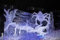 Arachnids.Insects.A Scorpion and a spider carved out of ice