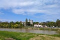 Arad city Romania - Mures River - view from the pedestrian bridge Royalty Free Stock Photo