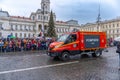 Arad,Arad - Romania - 01.01.2024: Firefighter truck at Parade on National day