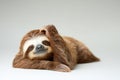 Arafed Sloth in Repose on Pure White Background. Royalty Free Stock Photo