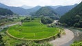 Aragijima Terraced Rice Field in Wakayama, Japan Royalty Free Stock Photo